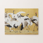 Japanese Flock Cranes Vintage Bird Rich Classic Jigsaw Puzzle<br><div class="desc">This beautiful bird image is based on the Japanese flock of cranes (18th century) vintage painting by Ishida Yutei. Original public domain image from the Minneapolis Institute of Art.</div>