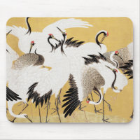 Japanese Flock Cranes Vintage Bird Rich Classic