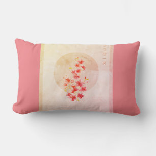 Japanese floral autumn blossoms  lumbar pillow