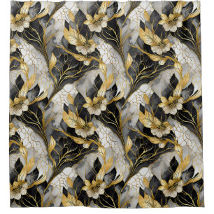 Japanese Floral Black Gold