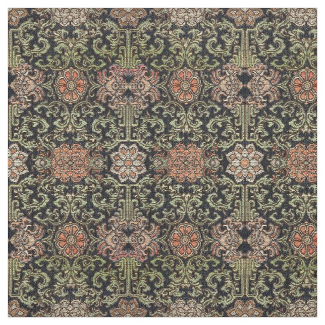 Japanese Floral Brocade Pattern Fabric (Swatch)
