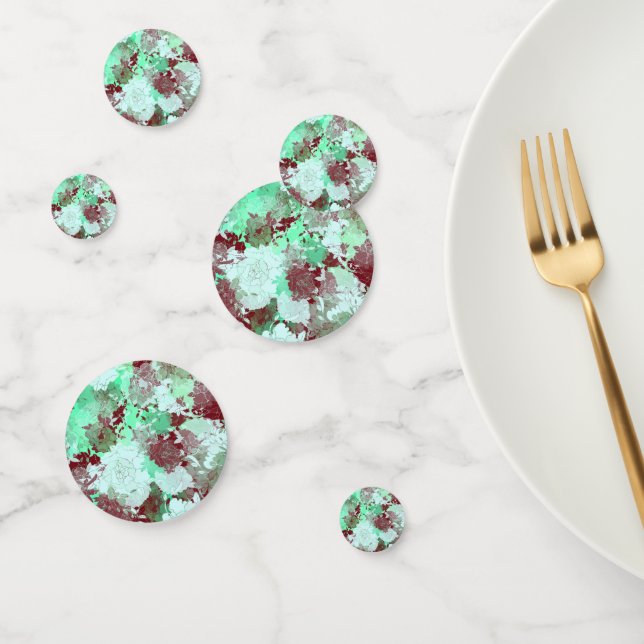 Japanese floral green patterns confetti (Group)