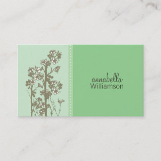 Japanese Floral Ocean Green Business Card