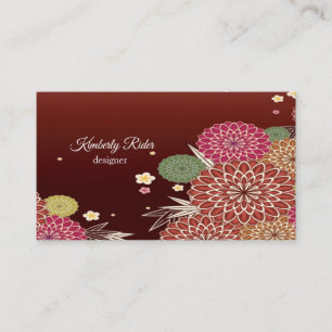 Japanese Floral Pattern Business Card