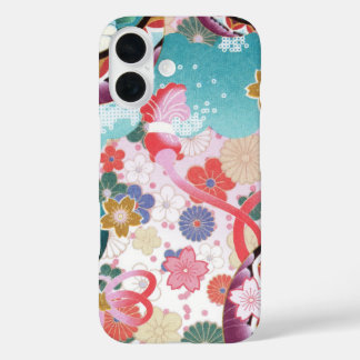 Japanese Floral Pattern iPhone 16 Case