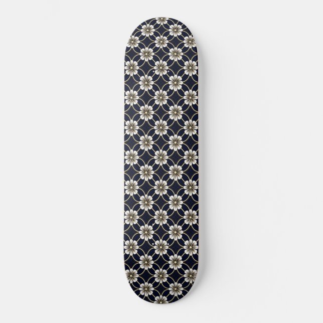 Japanese Floral Pattern Skateboard (Front)