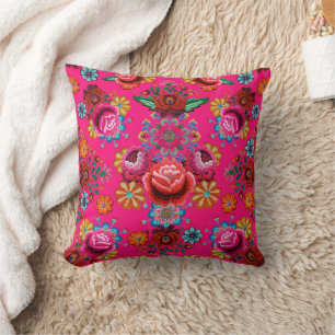 Japanese Floral Pattern  Throw Pillow