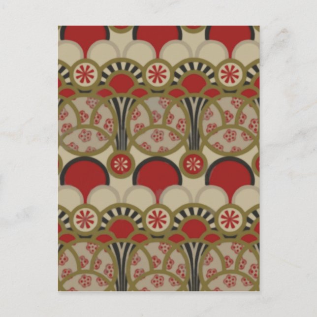 Japanese Floral Vintage Wallpaper Postcard (Front)