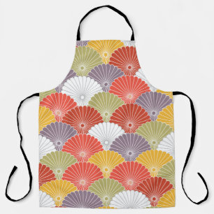 Japanese Floral Wave: Colourful Vintage Apron