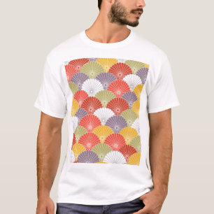 Japanese Floral Wave: Colourful Vintage T-Shirt