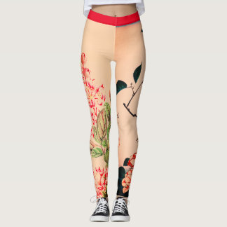 JAPANESE FLOWER ART PRINTED LEGGINGS