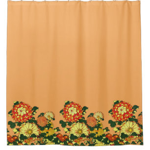 Japanese Flower Border, Mandarin Orange and Gold