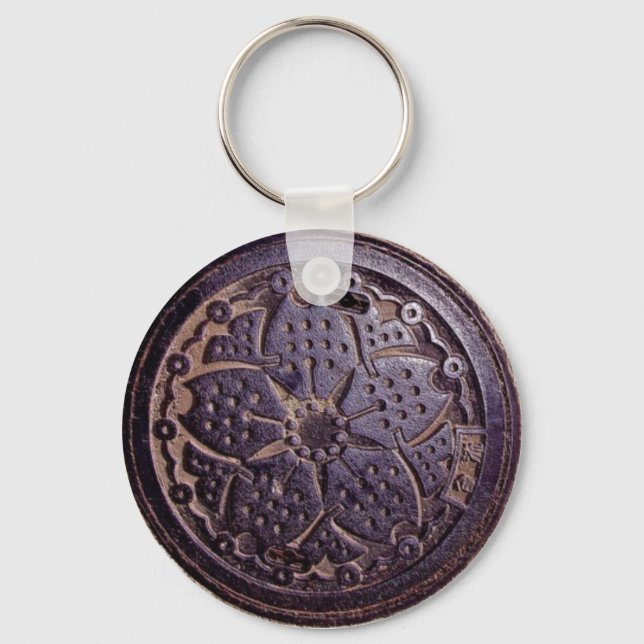 japanese flower cover keychain (Front)
