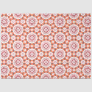 Japanese flower design in orange white decoupage tissue paper