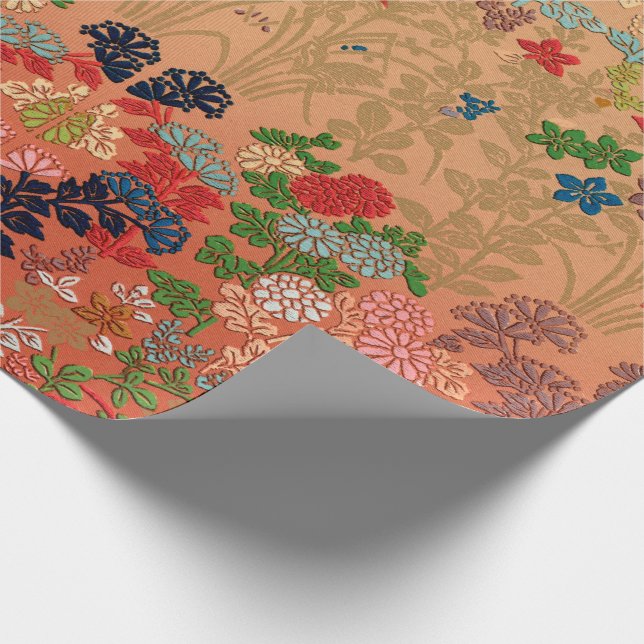 Japanese Flower Fan Pattern  Wrapping Paper (Corner)