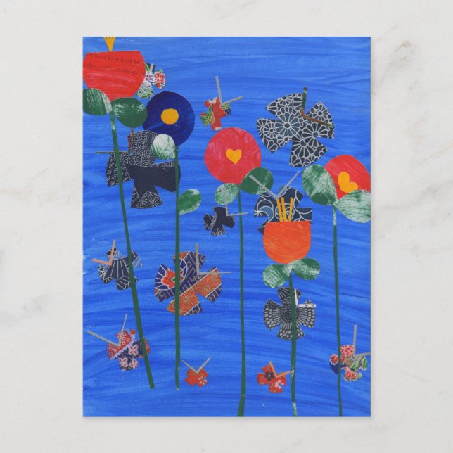 Japanese Flowers Postcard (Front)