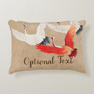 Japanese Flying Cranes Accent Pillow