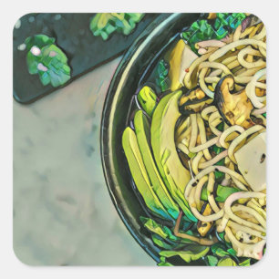 Japanese Food Art Square Sticker