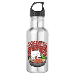 Japanese Food Sukiyaki Cat  532 Ml Water Bottle