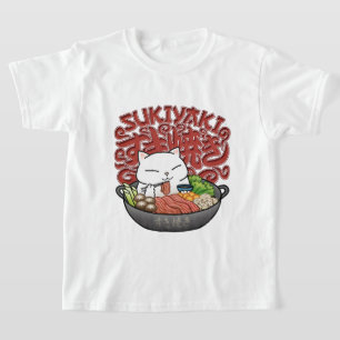 Japanese Food Sukiyaki Cat  T-Shirt