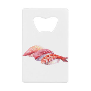 Japanese food sushi and nigiri credit card bottle opener