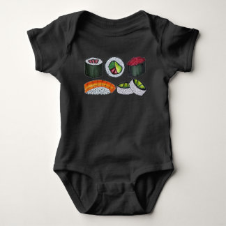 Japanese Food Sushi California Roll Nigiri Foodie Baby Bodysuit