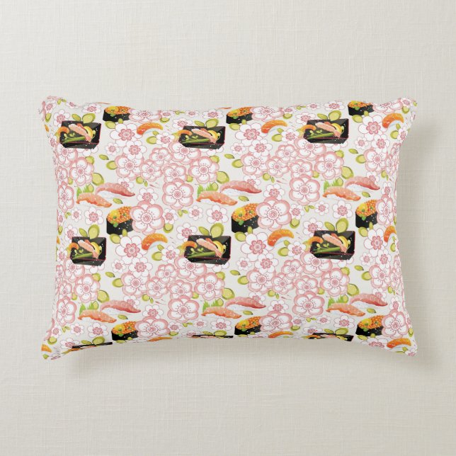 Japanese Food: Sushi Pattern 2 Decorative Pillow (Front)