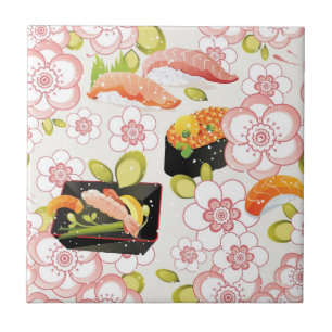 Japanese Food: Sushi Pattern 2 Tile