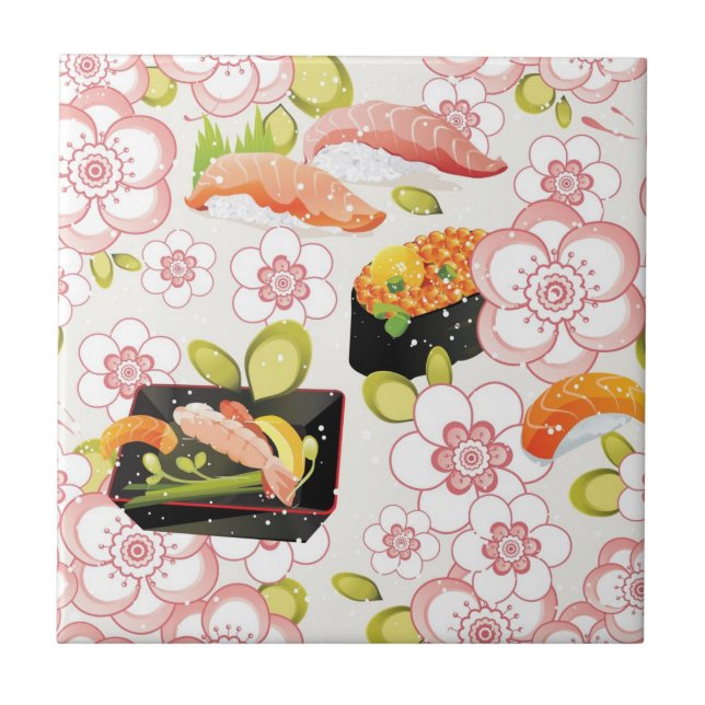 Japanese Food: Sushi Pattern 2 Tile (Front)