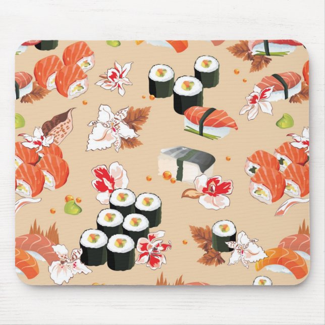 Japanese Food: Sushi Pattern 3 Mouse Pad (Front)