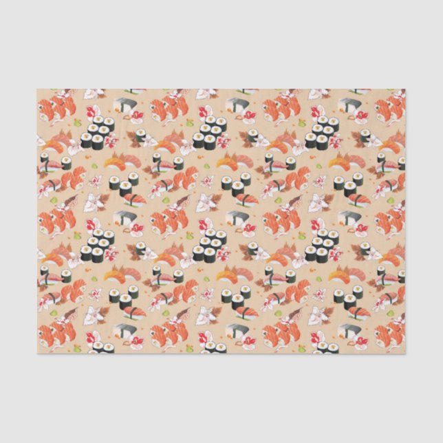 Japanese Food: Sushi Pattern 3 Tissue Paper (Front)