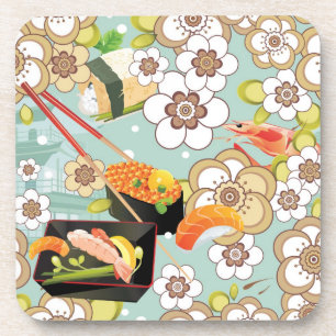 Japanese Food: Sushi Pattern 4 Coaster