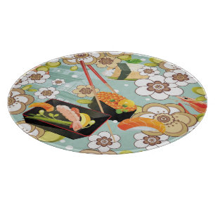 Japanese Food: Sushi Pattern 4 Cutting Board