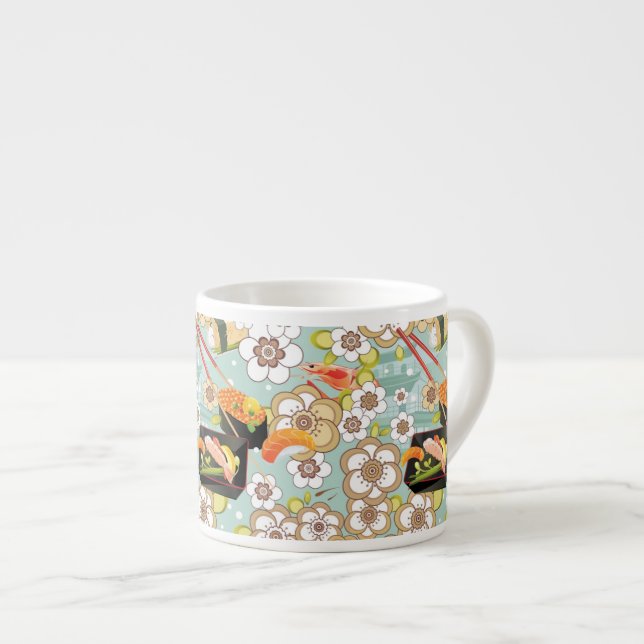 Japanese Food: Sushi Pattern 4 Espresso Cup (Front Right)