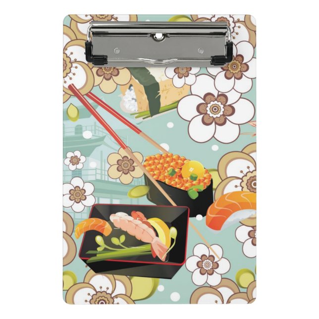 Japanese Food: Sushi Pattern 4 Mini Clipboard (Front)