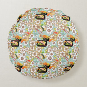 Japanese Food: Sushi Pattern 4 Round Pillow