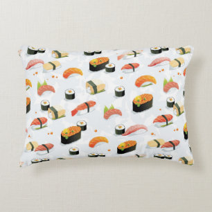 Japanese Food: Sushi Pattern Accent Pillow