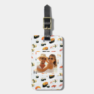 Japanese Food   Sushi Pattern   Add Your Photo Luggage Tag