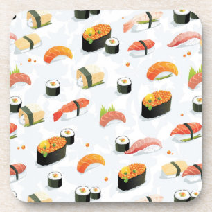 Japanese Food: Sushi Pattern Coaster