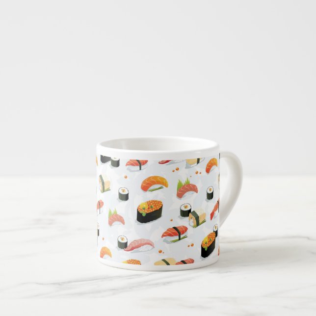 Japanese Food: Sushi Pattern Espresso Cup (Front Right)