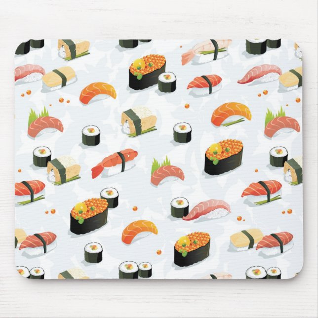 Japanese Food: Sushi Pattern Mouse Pad (Front)