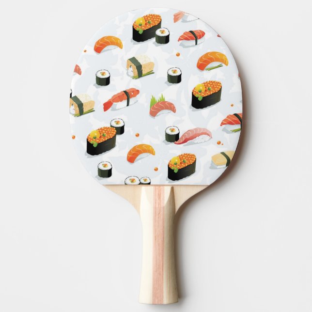 Japanese Food: Sushi Pattern Ping Pong Paddle (Front)