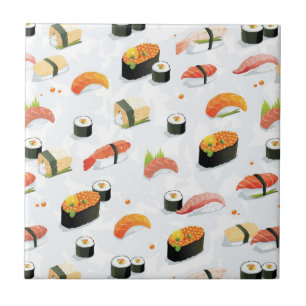 Japanese Food: Sushi Pattern Tile