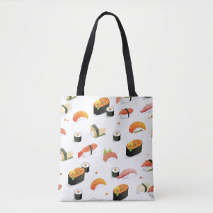 Japanese Food: Sushi Pattern Tote Bag
