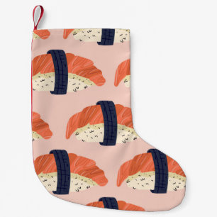Japanese Food Sushi Seamless Illustration Small Christmas Stocking