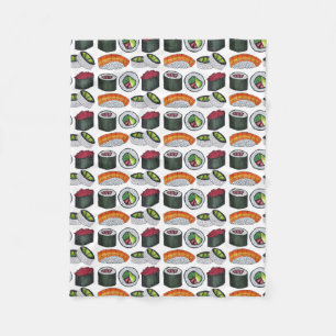 Japanese Food Sushi Tuna Roll Salmon Nigiri Food Fleece Blanket