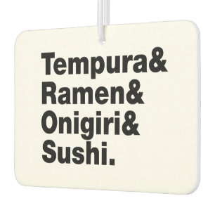 Japanese Foods Tempura & Ramen & Onigiri & Sushi. Air Freshener