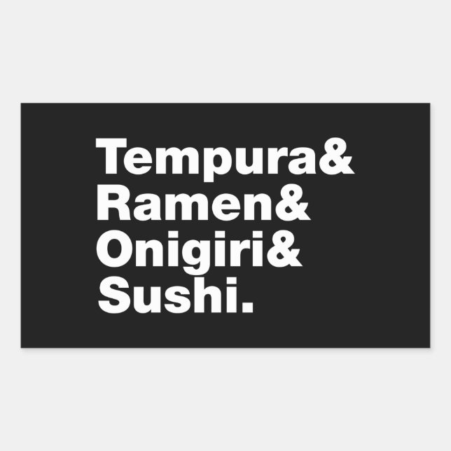 Japanese Foods Tempura & Ramen & Onigiri & Sushi.  Sticker (Front)