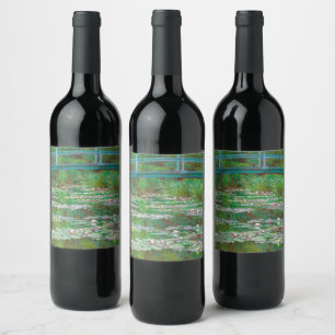 Japanese Footbridge, 1899 by Claude Monet Wine Label