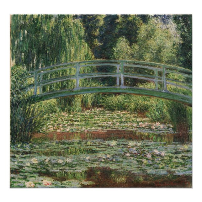 Japanese Footbridge and Water Lily Pool by Monet Photo Print (Front)